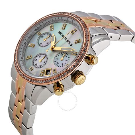 Michael Kors Chronograph Mother of Pearl Dial Ladies Watch 